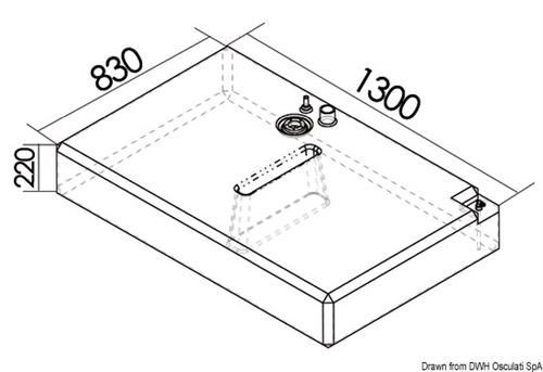 Serbatoio carburante in polietilene reticolato da 214 lt